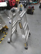 Gorilla Industrial Multi Purpose Ladder
Model: MM11-1
A Frame: 1070 - 1690mm 
Extension: 2100 - 3300mm 
SWL: 120Kg - 2