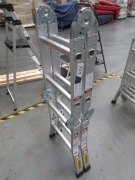 Syneco Multi Aluminium Ladder
Model: 0860950
Step Ladder: 1200mm
Extension: 2500mm
SWL: 120Kg - 2