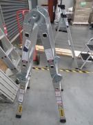 Syneco Multi Aluminium Ladder
Model: 0860950
Step Ladder: 1200mm
Extension: 2500mm
SWL: 120Kg - 7