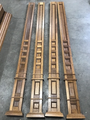 4 x solid oak wainscoting panel 236 x 21 (at base) x 4