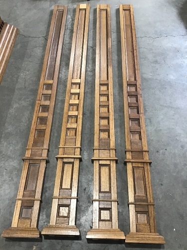 4 x solid oak wainscoting panel 236 x 21 (at base) x 4