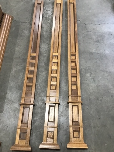 3 x solid oak wainscoting panel 236 x 21 (at base) x 4