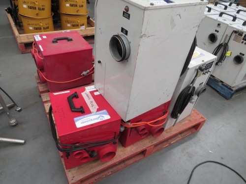 Pallet containing Faulty Units comprising;
2 x Corroventa CTR300XT Dehumidifiers
2 x Corroventa CTR500XT Dehumidifiers
2 x Munters Desiccant Units, MR240
1 x Munters Desiccant Units, MR270
(All failed electrical compliance test, require attention)