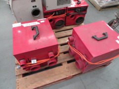 Pallet containing Faulty Units comprising;
2 x Corroventa CTR300XT Dehumidifiers
2 x Corroventa CTR500XT Dehumidifiers
2 x Munters Desiccant Units, MR240
1 x Munters Desiccant Units, MR270
(All failed electrical compliance test, require attention) - 5