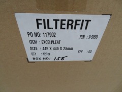 4 x Boxes of Filter Fit Excelpleat 445 x 445 x 25mm 12 per box - 2