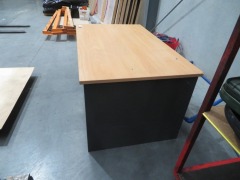 Timber Laminated Desk, Blondwood Top with Charcoal Slab ends & Modesty panel
Top 1500 x 900 x 720mm H - 2