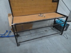 Steel Framed Workbench with Blackboard, Overhead Frame with Air Fittings
1850 x 650 x 2540mm H - 2