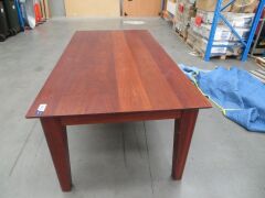 Solid Jarrah Dining Table, 2100 x 1055 x 760mm H25mm Solid Timber Top - 2