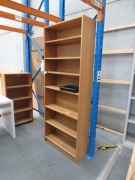 Assorted Furniture including; Gloss White Desk, Timber Bookcase x 2, 2 x 4 Drawer Filing Cabinet, 1 x Metal Shelf Unit - 3
