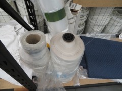 1 x Small Metal Framed Bench, 3 Tier
1 x 4 Tier Plastic Roll Dispenser
2 x Rolls of Bubble Wrap
2 x Bays of Rags & some Plastic Film - 6