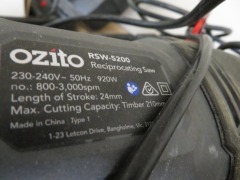 3 x Ozito Power Tools including Fine Sander, Cutter Sander, Reciprocating Saw - 4