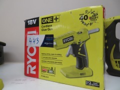 3 x Ryobi Cordless Power Tools including; Glue Gun, Drill with Hammer & Multi Tool - 3