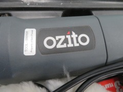 3 x Ozito Power Tools, 240 Volt
1 x Angle Grinder, 230mm
1 x Heat Gun, 2000 Watt
1 x Polisher/Sander, 1100 Watt - 6