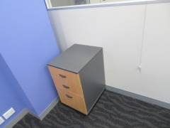 2 x Timber Office Desks with Chrome Post Legs
2 x Black Vinyl Office Chairs
2 x 3 Drawer Mobile Pedestals - 2