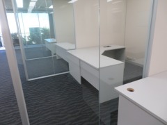4 x Grey Laminate Corner Desks, 1800 x 1800 x 720mm H
2 x 3 Drawer Mobile Pedestals - 2
