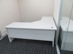 4 x Grey Laminate Corner Desks, 1800 x 1800 x 720mm H
2 x 3 Drawer Mobile Pedestals - 4