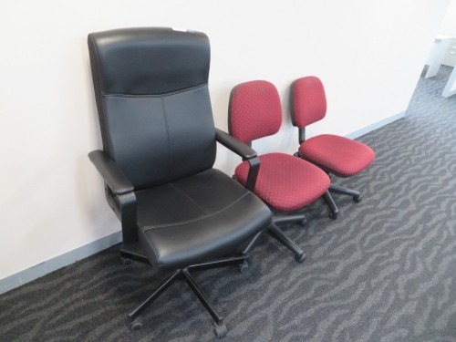 3 x Assorted Office Chairs