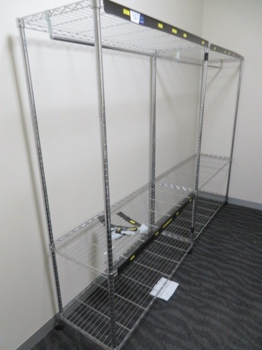 Assorted Storage Units comprising;
2 x Steel Framed Mobile Adjustable Storage Racks, each rack 1200 x 450 x 1750mm H