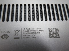 Hewlett Packard Laptop
Model: ProBook 450 G5
Core i7 8th Gen
with Power Supply & Lead - 5
