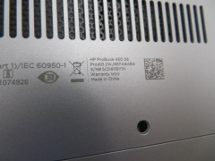 Hewlett Packard Computer
Model: ProBook 450 G5 
Core i7 8th Gen
with Power Supply & Lead - 5
