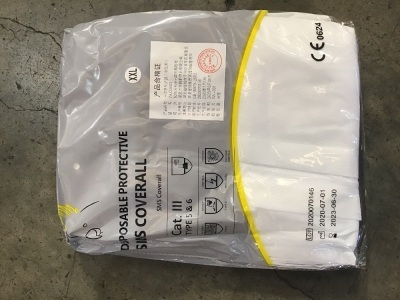 2XL DISPOSABLE PROTECTIVE SMS COVERALL CAT3