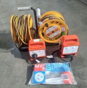 ×2 25 Metre heavy duty Cable Reel & ×2 Arlec Power Block Modle PB94