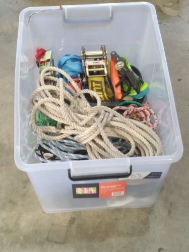 Tub of Safety lines, ropes. | As seen in photos.