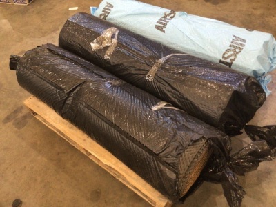 BULK PALLET 3 rolls of carpet underlay, dimensions unspecified