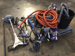 BULK PALLET OF MIXED STEAM VACUUM AND PRESSURE CLEANING PARTS including various head attachments and tubing - 2