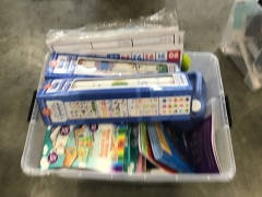 MIXED KIDS BUNDLE, EARLY LEARNING POSTERS, 5l KIDS BLUE PAINT, LEARNING KINDY BOOKS ECT, PLEASE REFER TO IMAGES OF ITEMS - 2