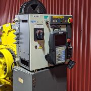 Fanuc Robot Model: R2000iA-210F (A cabinet) Reach: 2.65mtrs Payload: 210kg Controller: RJ3iB Tech Pendant Included Axis: 6 Floor Mounted YOM: 2004 - 2