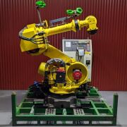 Fanuc Robot Model: R2000iA-210F (B cabinet) Reach: 2.65mtrs Payload: 210kg Controller: RJ3iB Teach Pendant Included Axis: 6 Floor Mounted YOM: 2004