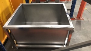 Stainless steel box trolley fabricated with forklift pockets
980x830x630H - 2