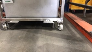 Stainless steel box trolley fabricated with forklift pockets
980x830x630H - 3