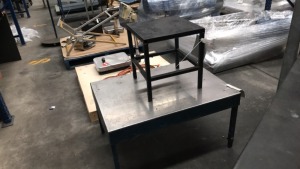 2 small work tables
1 stainless steel 900x660x480H
1 mild steel 400x400x430H - 2