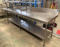 Preparation Bench, stainless steel, 150mm splashback, under storage