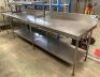 Preparation Bench, stainless steel, 150mm splashback, under storage