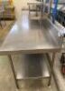 Preparation Bench, stainless steel, 150mm splashback, under storage - 2