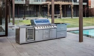 New in Box Gasmate Professional 6 Burner Outdoor BBQ Kitchen. Buy Now Price: $3375 - 2