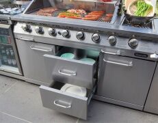 New in Box Gasmate Professional 6 Burner Outdoor BBQ Kitchen. Buy Now Price: $3375 - 3