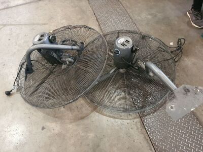 ×2 Wall Mounted Industrial Fans | mount is not attracted to one of the Fans |Refer to images