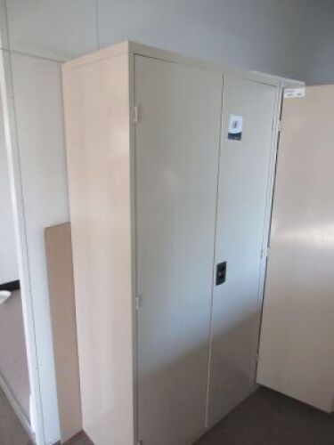 2 Door Metal Stationary Cabinet and contents, 900 x 470 x 1840mm H, Including First Aid equipment