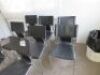 Quantity of 8 Dining Chairs, Metal base, Faux leather upholstered, Black