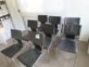 Quantity of 8 Dining Chairs, Metal base, Faux leather upholstered, Black - 2