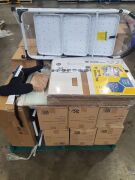 BULK PALLET of ×22 boxes Mail Tuff Paper Bubble Mailer / ×2 3 Step Ladder / Otto chair & Lumbar back Rest / Cardboard storage Boxes - 4