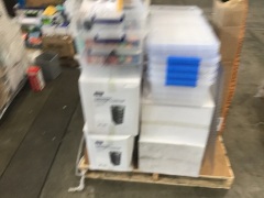 BULK PALLET, 4DRAW STORAGE CABS, COMPUTER FLOOR MATS, PLASTIC CONTAINERS , HAND SANITIZERS, PUZZLES ECT, PLEASE REFER TO IMAGES OF ITEMS - 2