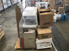 BULK PALLET, 4DRAW STORAGE CABS, COMPUTER FLOOR MATS, PLASTIC CONTAINERS , HAND SANITIZERS, PUZZLES ECT, PLEASE REFER TO IMAGES OF ITEMS - 7