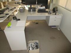 Quantity of 2 Grey Office Desks, L shaped, various sizes - 2
