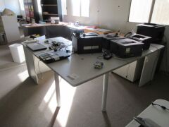 Quantity of 2 Grey Office Desks, L shaped, various sizes - 3