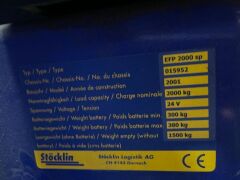 Stocklin Low Lift Forklift, Model EFP200sp, Load Capacity 2ton, Year 2001 - 6